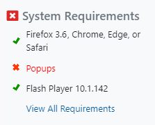 Missing System Requirements